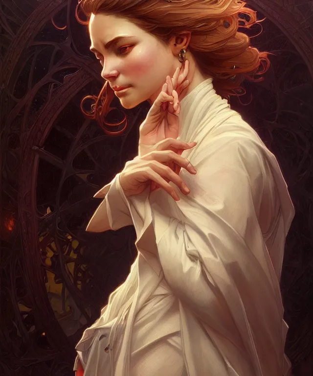 Image similar to a manipulative preacher, portrait, intricate, elegant, highly detailed, digital painting, artstation, concept art, smooth, sharp focus, illustration, art by artgerm and greg rutkowski and alphonse mucha