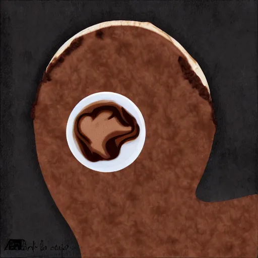 Image similar to mocha cappuccino. digital art. pie in the face