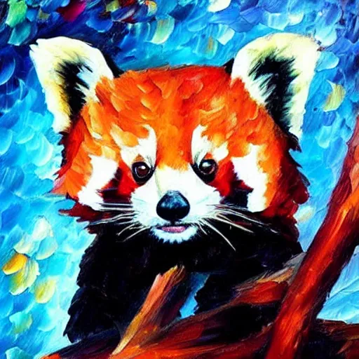 Image similar to “red panda, style of Leonid afremov”