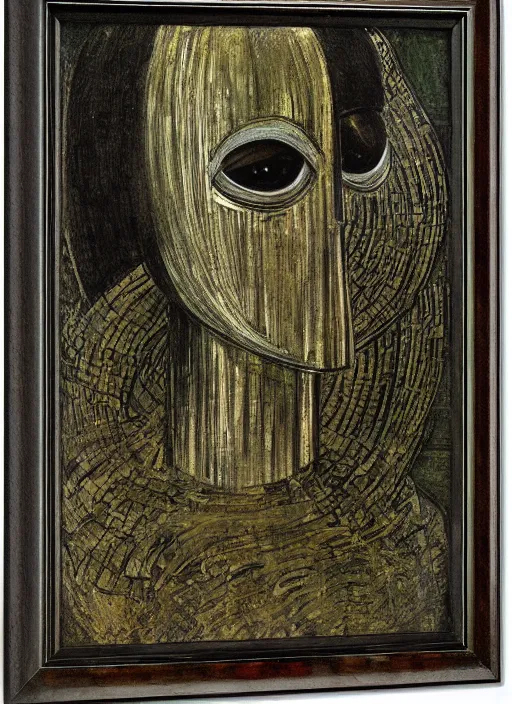 Image similar to a portrait of a robot cyborg by Edward Burne-Jones, pre-raphaelite style