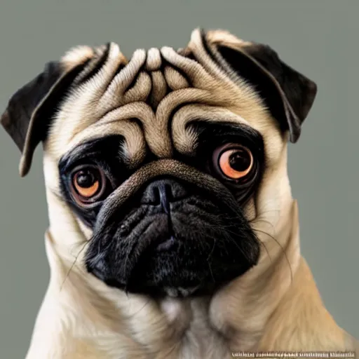 Prompt: A cute pug painted by Even Amundsen