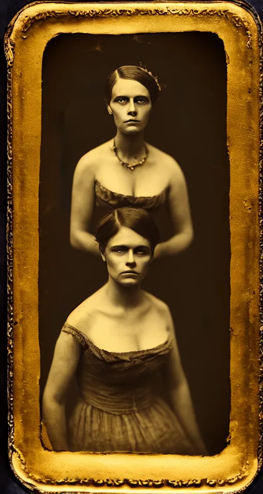 Image similar to digital collodion photograph, a portrait of a strikingly beautiful woman with regal features