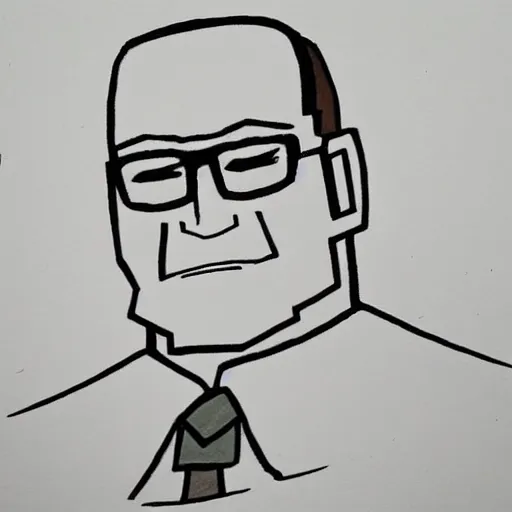 Image similar to “Preschoolers Crayon Drawing of Hank Hill”