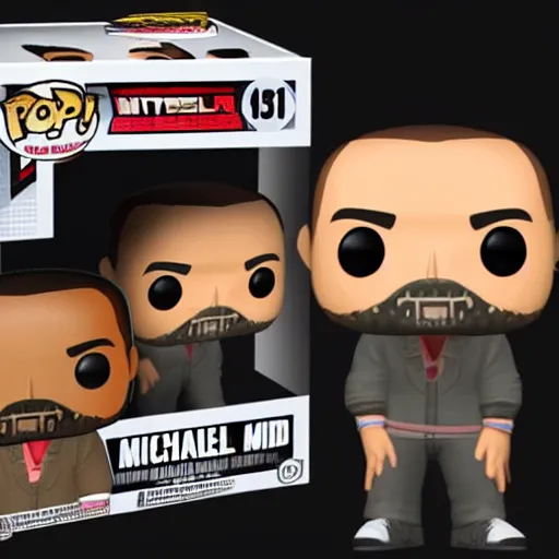 Prompt: a funko pop of michael from gta v