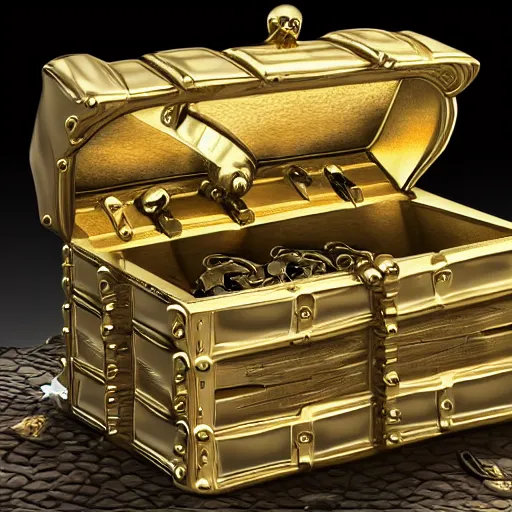 Prompt: Gold D Roger The Pirate, laughing holding a treasure chest, inside the Treause chest is The One Piece, Hyperrealism