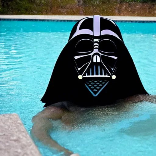 Image similar to Darth Vader bathing in a pool