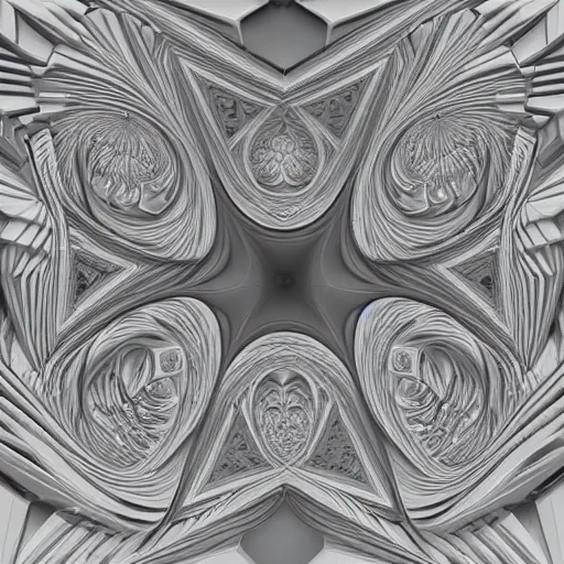 Prompt: 3 d fractal, dmt trip, ambient occlusion, raytracing