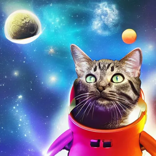 Image similar to cat on a keyboard in space