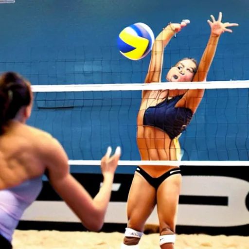 Image similar to female bodybuilders playing volleyball