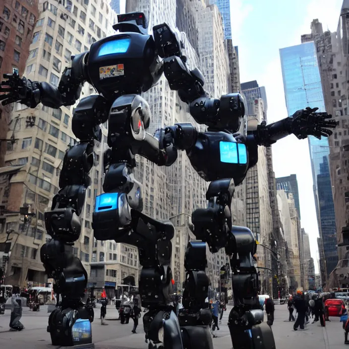 Prompt: Gigantic Joe Biden Robot Cyborg!, Attacking NYC