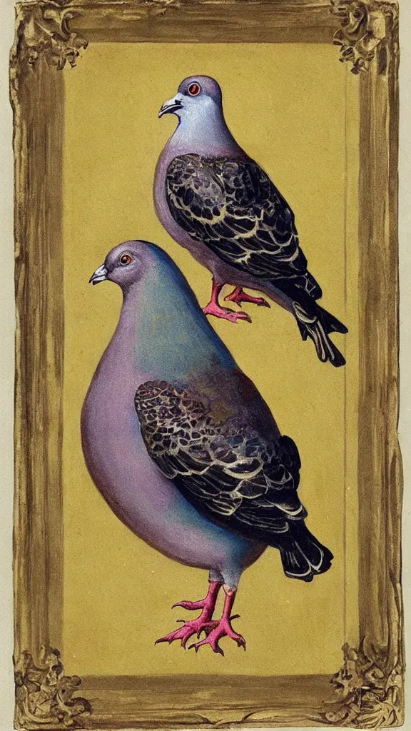 Image similar to ( ( ( ( ( rococo ) ) ) ) ) painting of a pigeon, y 2 k aesthetic, clip art