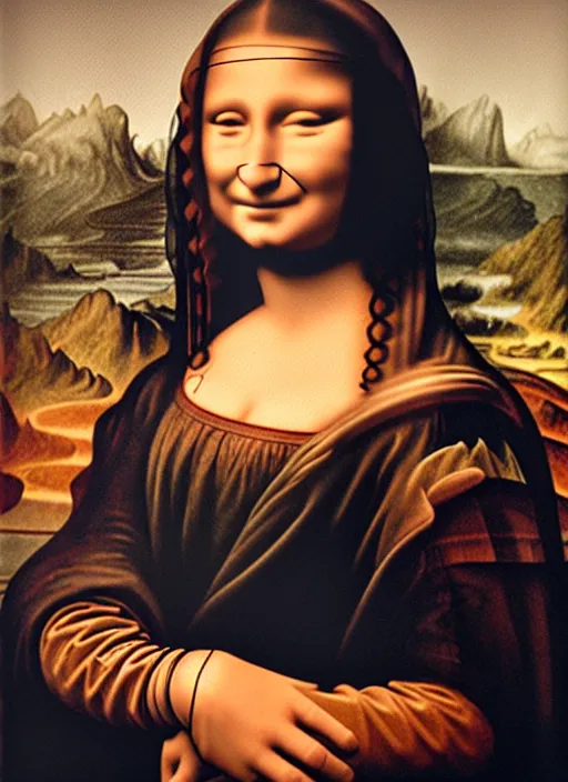 Prompt: robin williams as the mona lisa
