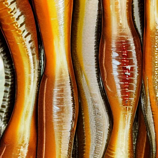 Prompt: vinegar eels under a microscope