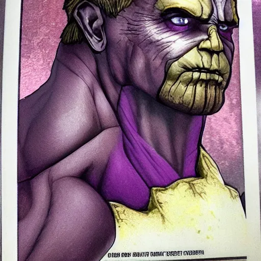 Prompt: ( pope ) thanos!!, purple skin, josh brolin, realistic, highly detailed