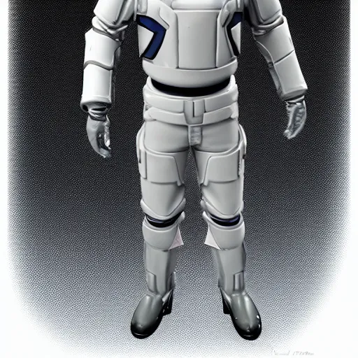 Image similar to Futuristic scifi officer in uniform, realistic