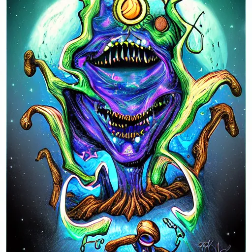 Image similar to nightmare stuff. cosmic terror digital art