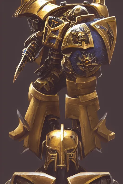 Image similar to armor portrait heros warhammer 4 0 k horus heresy fanart - the primarchs emperor by johannes helgeson animated with vfx concept artist & illustrator global illumination ray tracing hdr fanart arstation zbrush central hardmesh 8 k octane renderer comics stylized