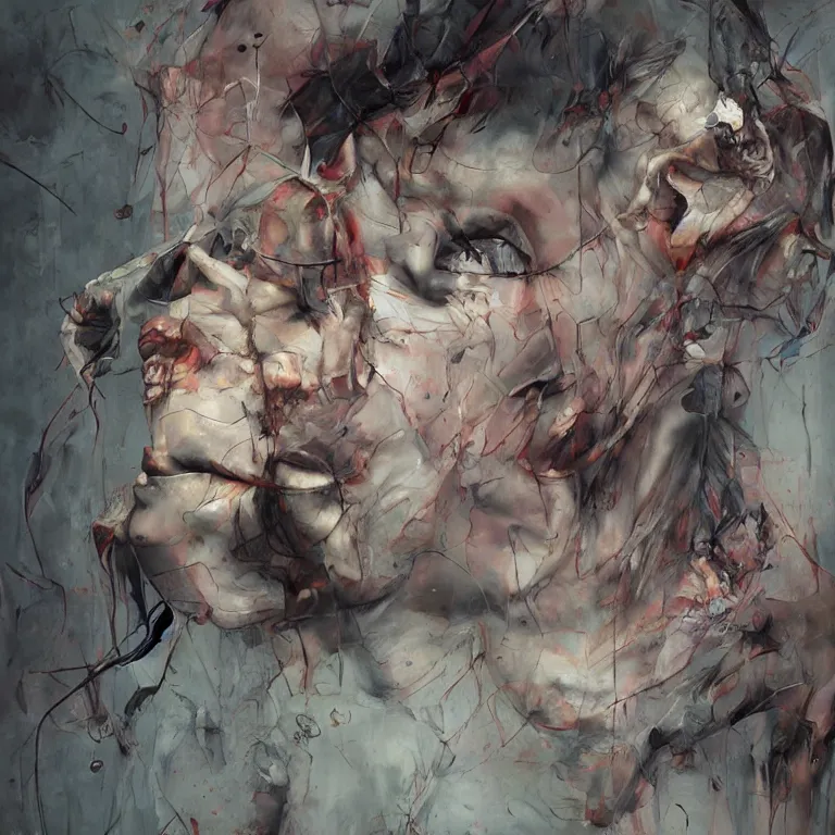 Image similar to tortured souls in the style of adrian ghenie, 3 d render, esao andrews, jenny saville, surrealism, dark art by james jean, ross tran, optical illusions, modern cubism