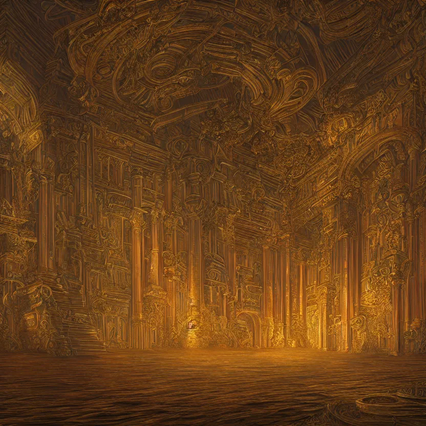 Image similar to photorealistic majestic eternal palace in the style of michael whelan and gustave dore. hyperdetailed photorealism, 1 0 8 megapixels, amazing depth, glowing rich colors, powerful imagery, psychedelic overtones, 3 d finalrender, 3 d shading, cinematic lighting, artstation concept art