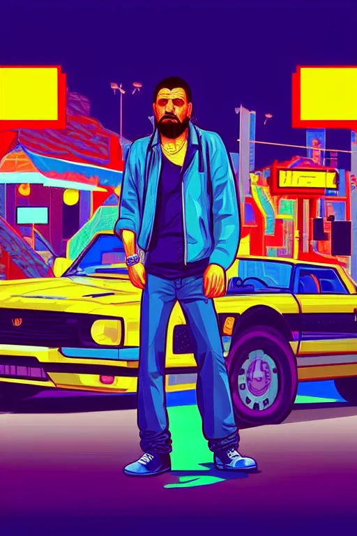 Image similar to life in the caspian hood. pixel art, gta vice city art style. pop art, no duplicate image, glowing lights, ultra details, digital painting, artstation, concept art, smooth, sharp focus, illustration, intecrate details, art by richard hamilton and mimmo rottela, pixels art by kirokaze and paul robertson