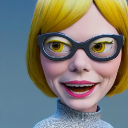 Image similar to Emma Stone as a minion , fully detailed, high quality , 4k , octane render , soft lightening , masterpiece