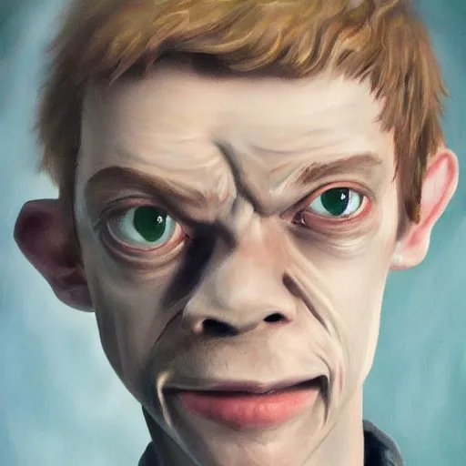 Prompt: detailed portrait of thomas sangster as gollum