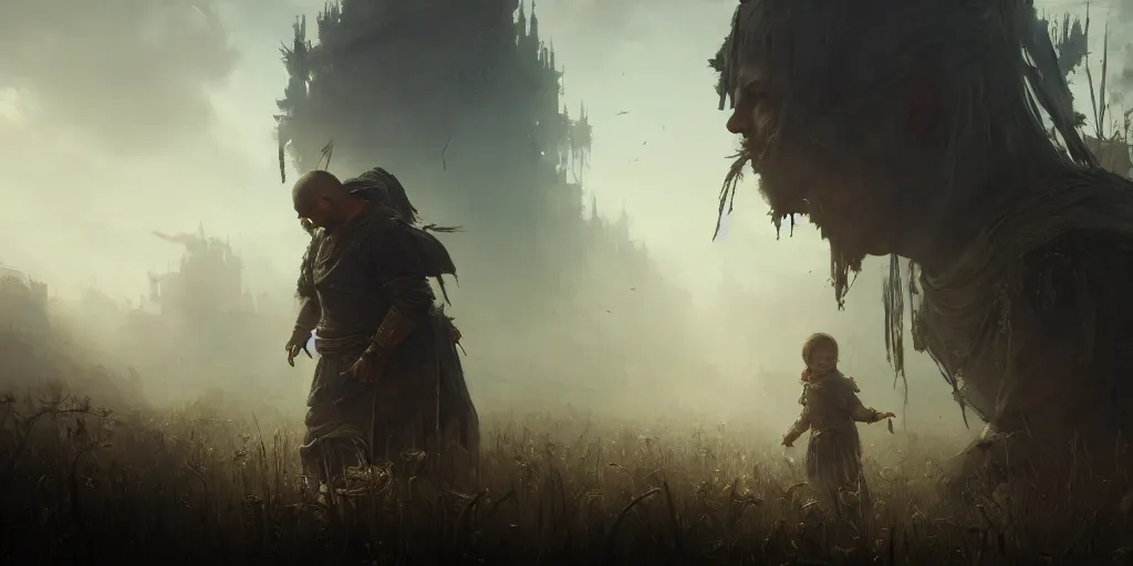 Image similar to plague tale innocence, the video game, by asobo studio, extremely detailed digital painting, in the style of fenghua zhong and ruan jia and jeremy lipking and peter mohrbacher, mystical colors, rim light, beautiful lighting, 8 k, stunning scene, raytracing, octane, trending on artstation