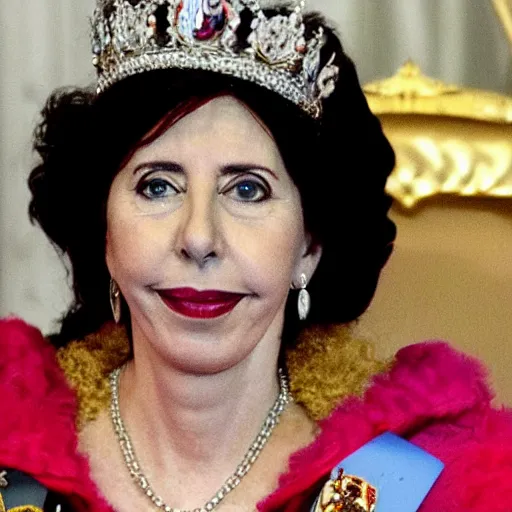 Image similar to cristina!! kirchner!! crowned in the throne as queen