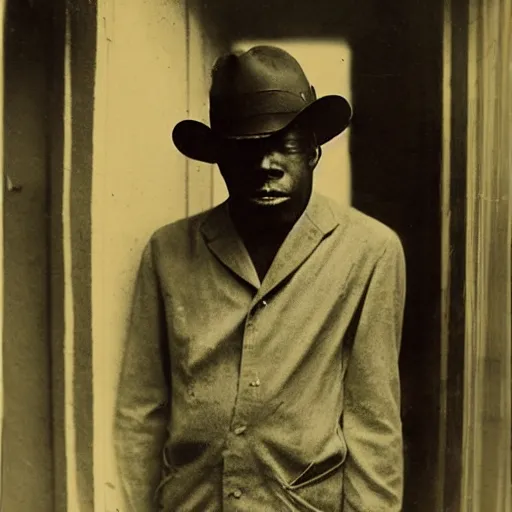 Prompt: 1 9 3 0 s!!! mississippi!!! bluesman!!! mouthless!!! joe munson, photorealistic, creepypasta, kodachrome, highly detailed, intricate, liminal, dark, gritty