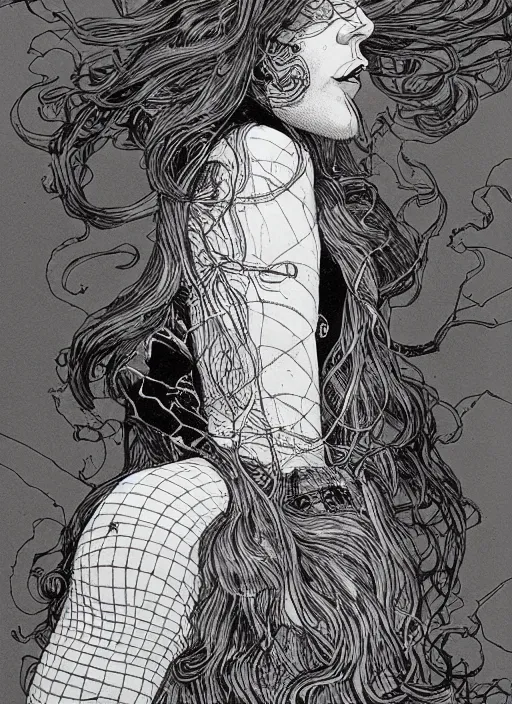 Prompt: thor by kaethe butcher and moebius, details