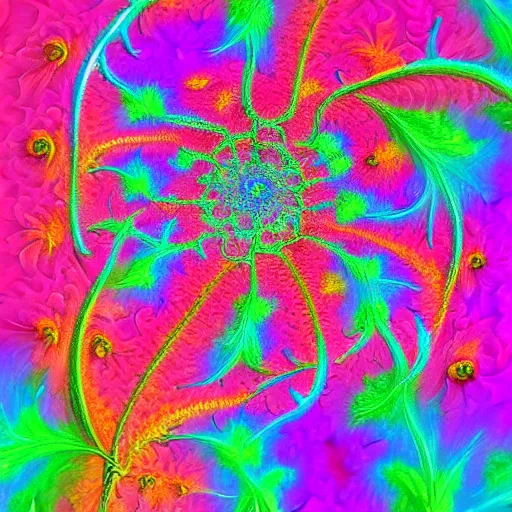 Image similar to a brightly colored ultra - realistic painting of very detailed organic flowers constructed from elaborate fractals, high resolution, 4 k, mandelbrot set, chaos, fractal, math, deviantart, photo - realistic