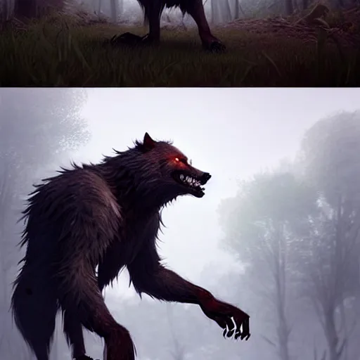 Image similar to cute handsome cuddly werewolf from van helsing unreal engine hyperreallistic render 8k character concept art masterpiece digital art by Greg Rutkowski, Simon Stalenhag, trending on Artstation, CGSociety