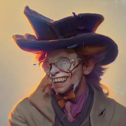 Image similar to the rad hatter, by Viktor Antonov,, greg rutkowski, fantasy, D&D, trending on artstation, smooth, sharp focus