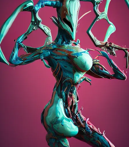 Image similar to Tim Burtons style Warframe by Alex Pardee and Nekro and Petros Afshar, and James McDermott,unstirred paint, vivid color, cgsociety 4K