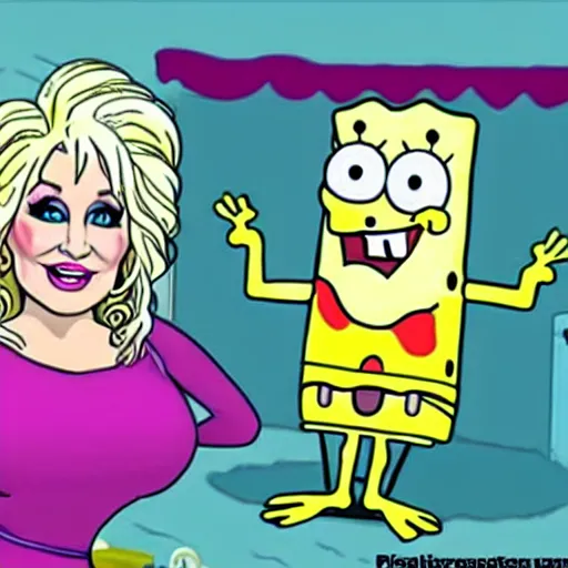 Image similar to dolly parton in spongebob meme