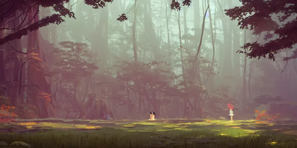 Image similar to mystical building in the woods, moss, lianna, jungles, by cory loftis & akihiko yoshida & james gilleard & atey ghailan & makoto shinkai & goro fujita & studio ghibli, rim light, exquisite lighting, clear focus, magic atmosphere, very coherent, plain background, soft painting