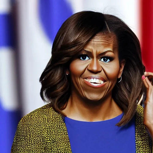 Prompt: face of European Michelle Obama