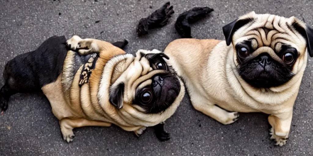 Prompt: pug eating pepper