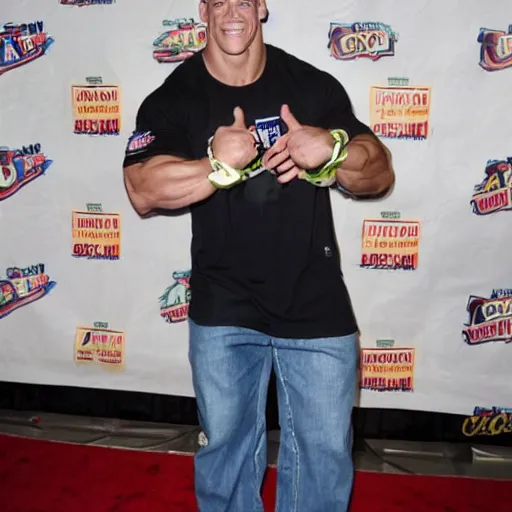 Image similar to jon cena at the make a wish foundation