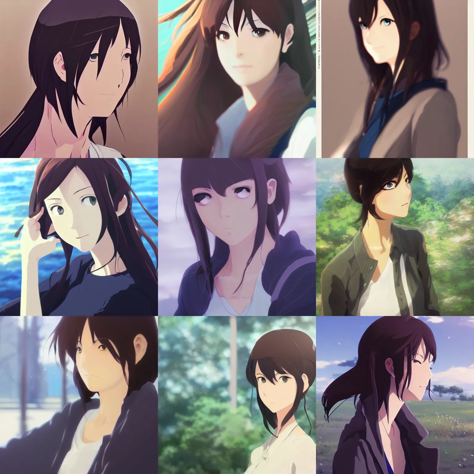 Prompt: beautiful woman portrait, by Makoto Shinkai