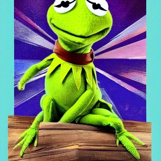 Prompt: kermit as marvel super hero