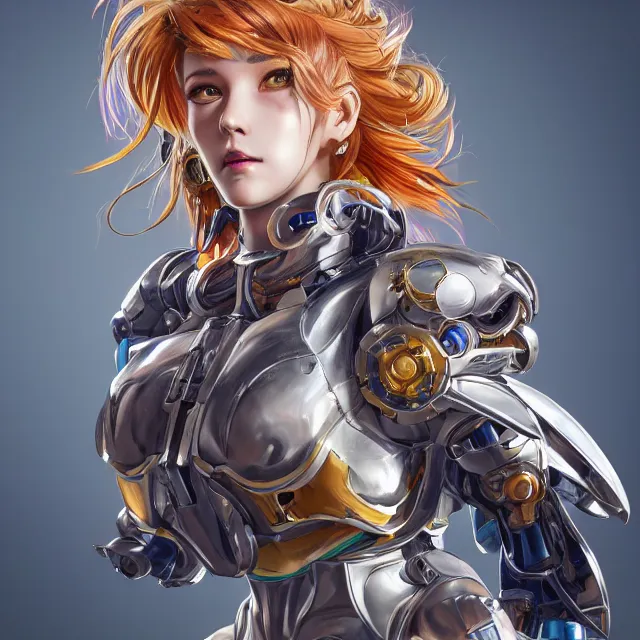 Prompt: studio portrait of lawful good colorful female holy mecha paladin absurdly beautiful, elegant, young sensual gravure idol, ultrafine hyperrealistic detailed face illustration by kim jung gi, irakli nadar, intricate linework, sharp focus, bright colors, matte, octopath traveler, final fantasy, unreal engine highly rendered, global illumination, radiant light, intricate environment