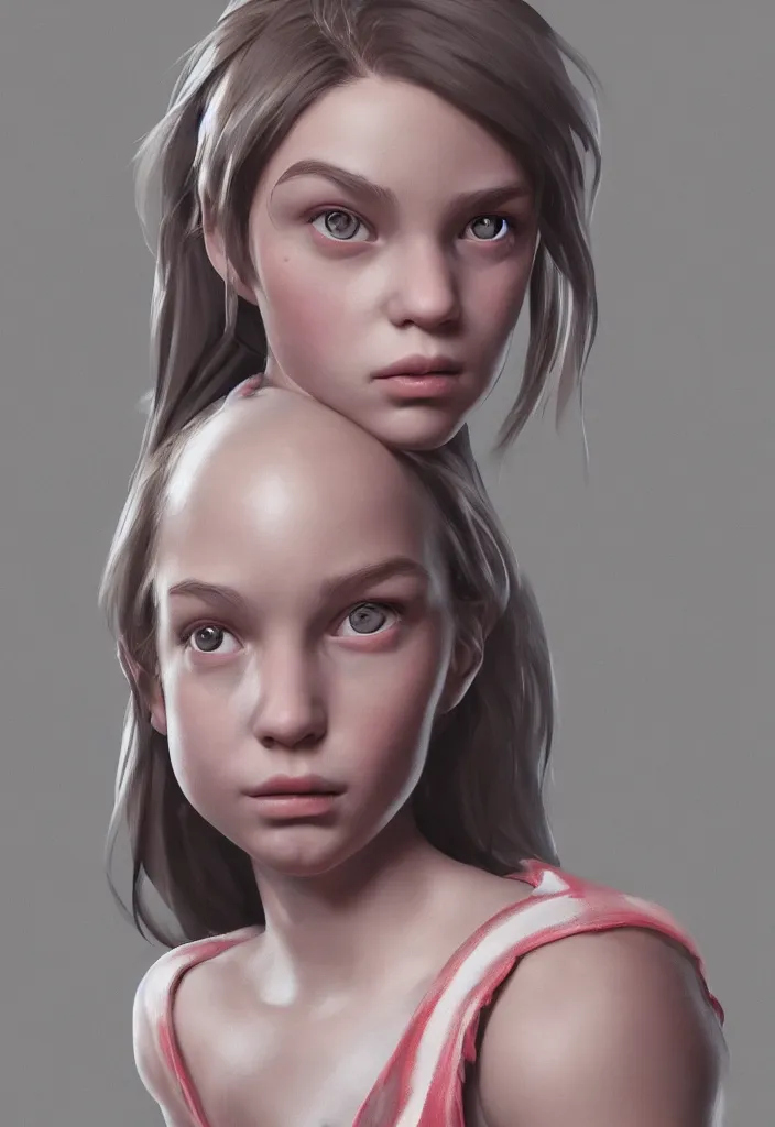 Image similar to stylized portrait of a young and strong girl by Sam Weber, concept art, detailed face, digital art, octane render trending on artstation, 4k, 8k, HD