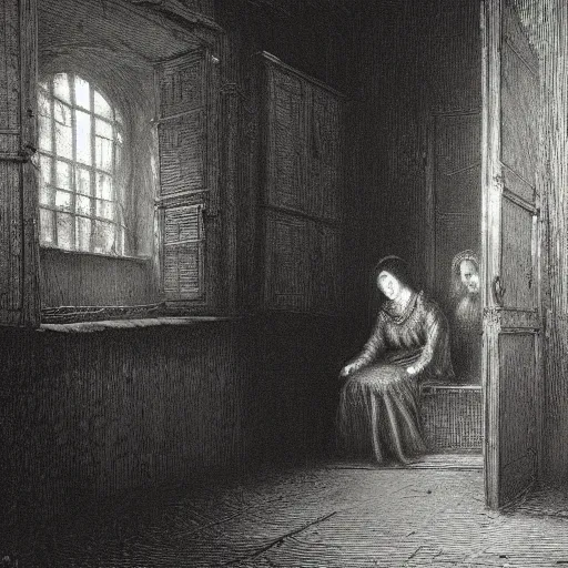 Prompt: a haunted attic by Gustave Doré Greg Rutkowski