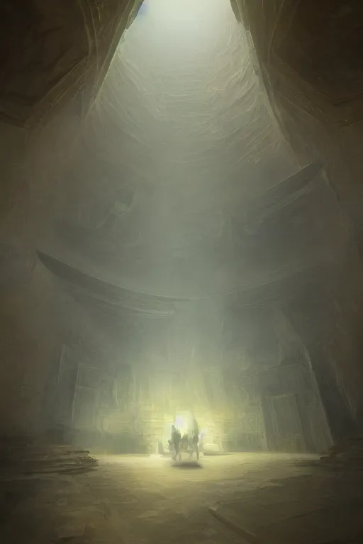 Image similar to inside of a pyramid of gizah, intricate, elegant, volumetric lighting, digital painting, highly detailed, artstation, sharp focus, illustration, concept art, ruan jia, steve mccurry