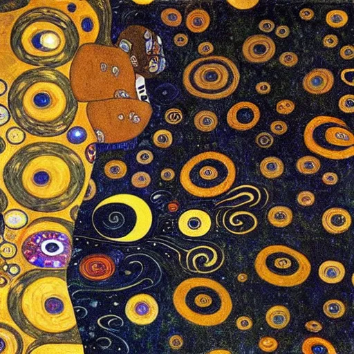 Prompt: Liminal space in outer space!!! by Klimt