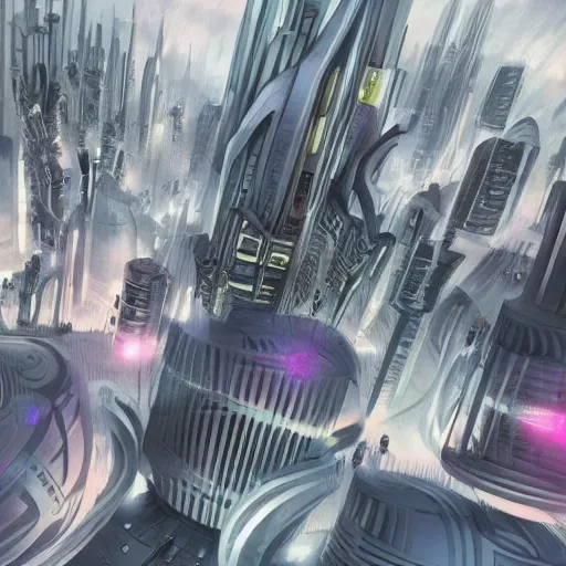 Image similar to futuristic city using conceptual art, concept art
