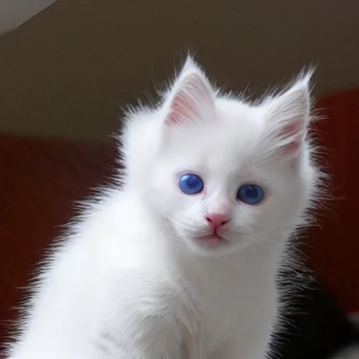 Image similar to white kitten shaped like a ball