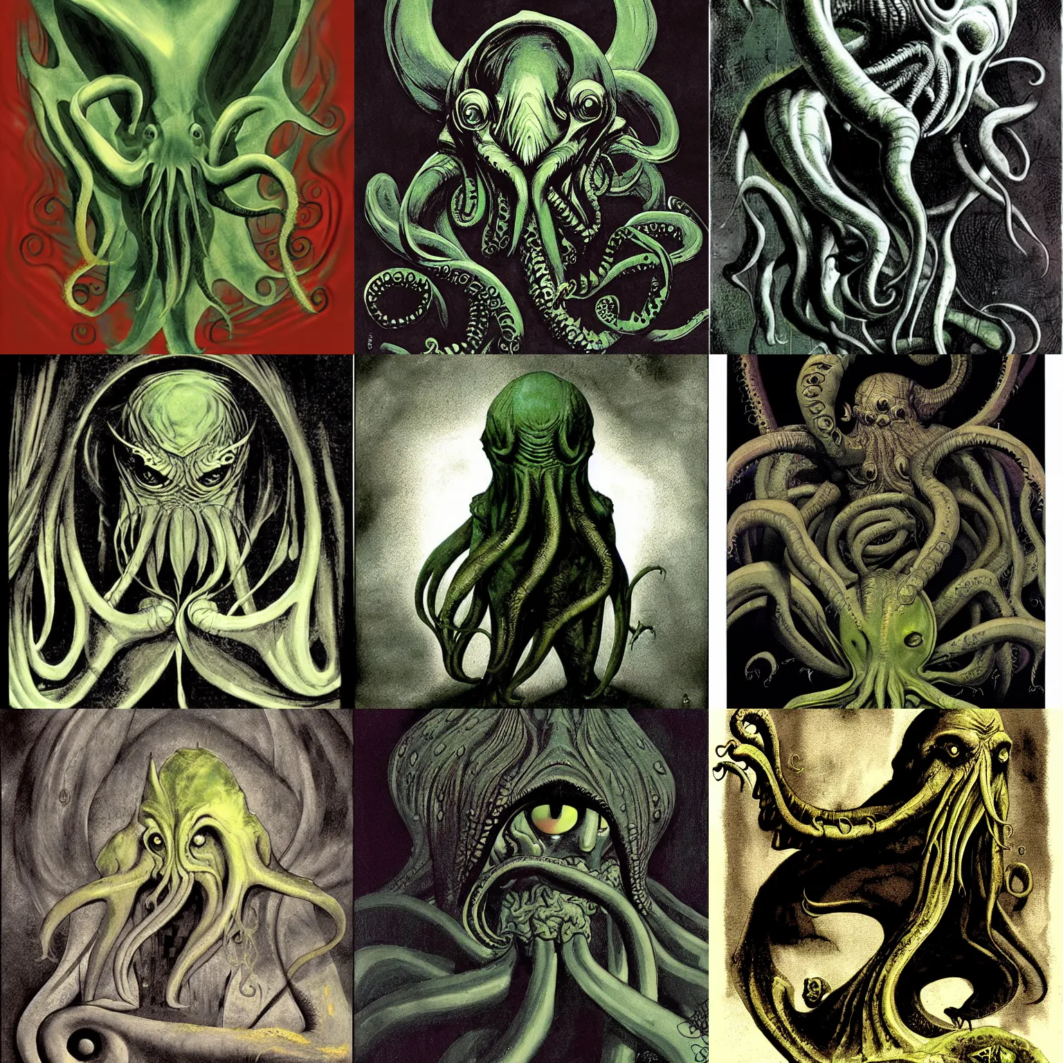 Prompt: cthulhu by dave mckean