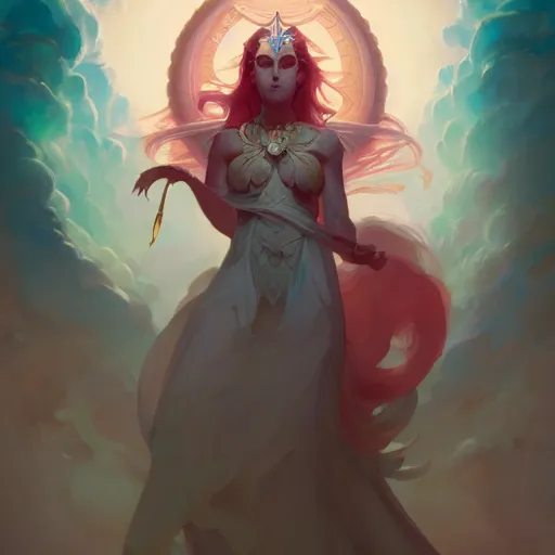 Image similar to portrait of a goddess of fate by pete mohrbacher and greg rutkowski and wlop and artgerm, digital art, unreal engine 5, trending on artstation, deviantart, pinterest, rule of thirds, 4 k uhd image